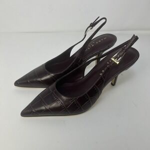 Marc Fisher LTD Dorie Slingback Pointed Toe Pump - Dark Brown Croco Size 5M NEW